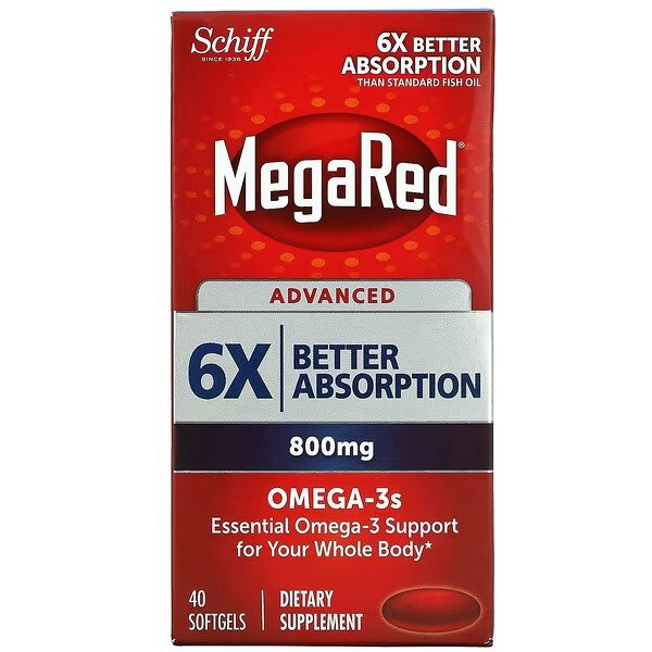MegaRed 升级版Omega-3s, 800 mg, 40粒