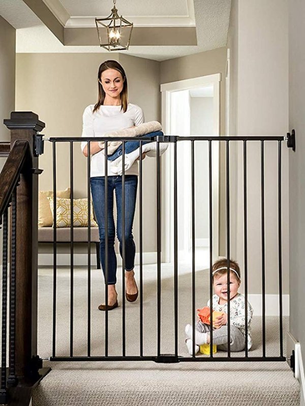 Extra Tall Easy Swing 2-in-1 Stairway and Hallway Walk Through Baby Gate
