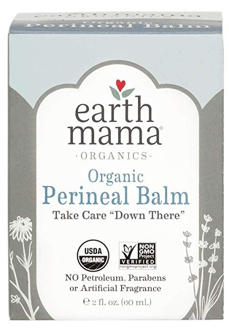 Organic Perineal Balm by Earth Mama | Naturally Cooling Herbal Salve for Pregnancy and Postpartum Relief, 2-Fluid Ounce