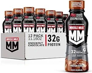 Pro Advanced Nutrition Protein Shake, Knockout Chocolate, 11.16 Fl Oz Bottle, 12 Pack, 32g Protein, 1g Sugar, 16 Vitamins & Minerals, 5g Fiber, Workout Recovery, Energizing Snack, Packaging May Vary