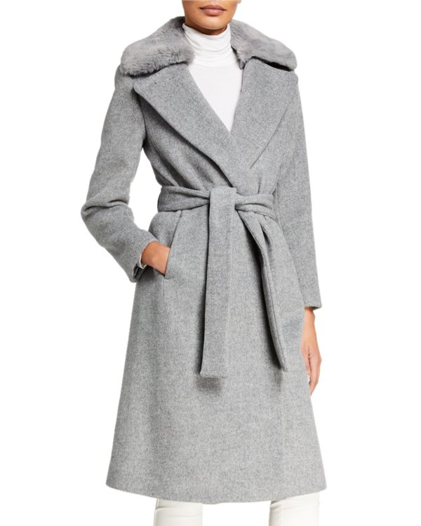 Baylee Coat with Faux-Fur Collar