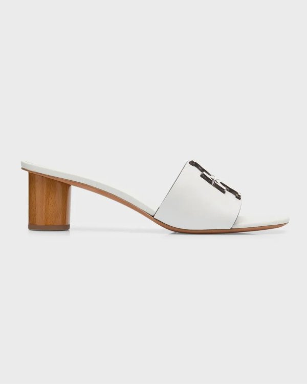 Ines Leather Logo Mule Sandals