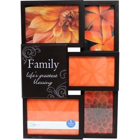 5-Opening Family Collage Picture Frame, Brown - Walmart.com