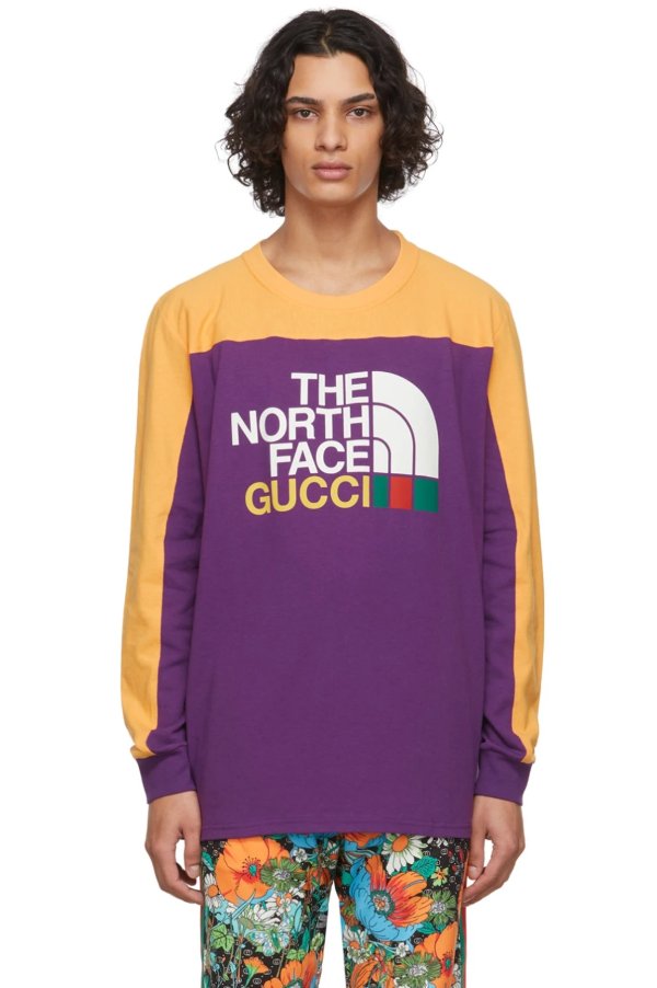 Purple The North Face Edition Logo Long Sleeve T-Shirt