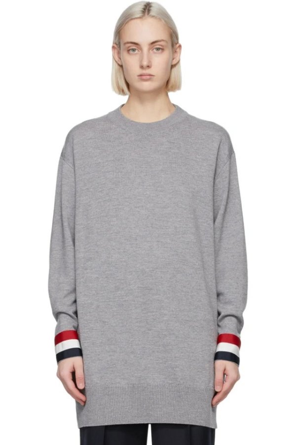 Grey Merino Oversized Fit Sweater