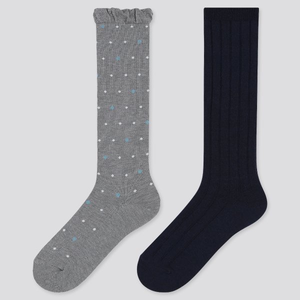 GIRLS HEATTECH KNEE HIGH SOCKS (SET OF 2)