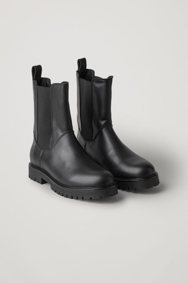 HIGH LEATHER CHELSEA BOOTS