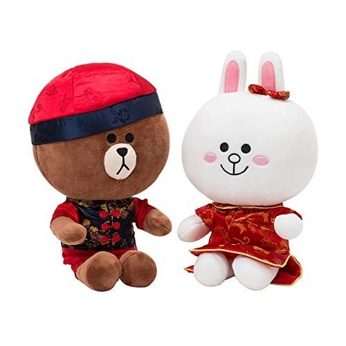 Plush Figure - Brown and CONY Character Qipao Stuffed Doll Set