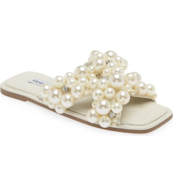 Duri Imitation Pearl Slide Sandal (Women)