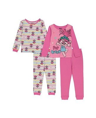 Trolls by DreamWorks Toddler Girl 4 Piece Pajama Set