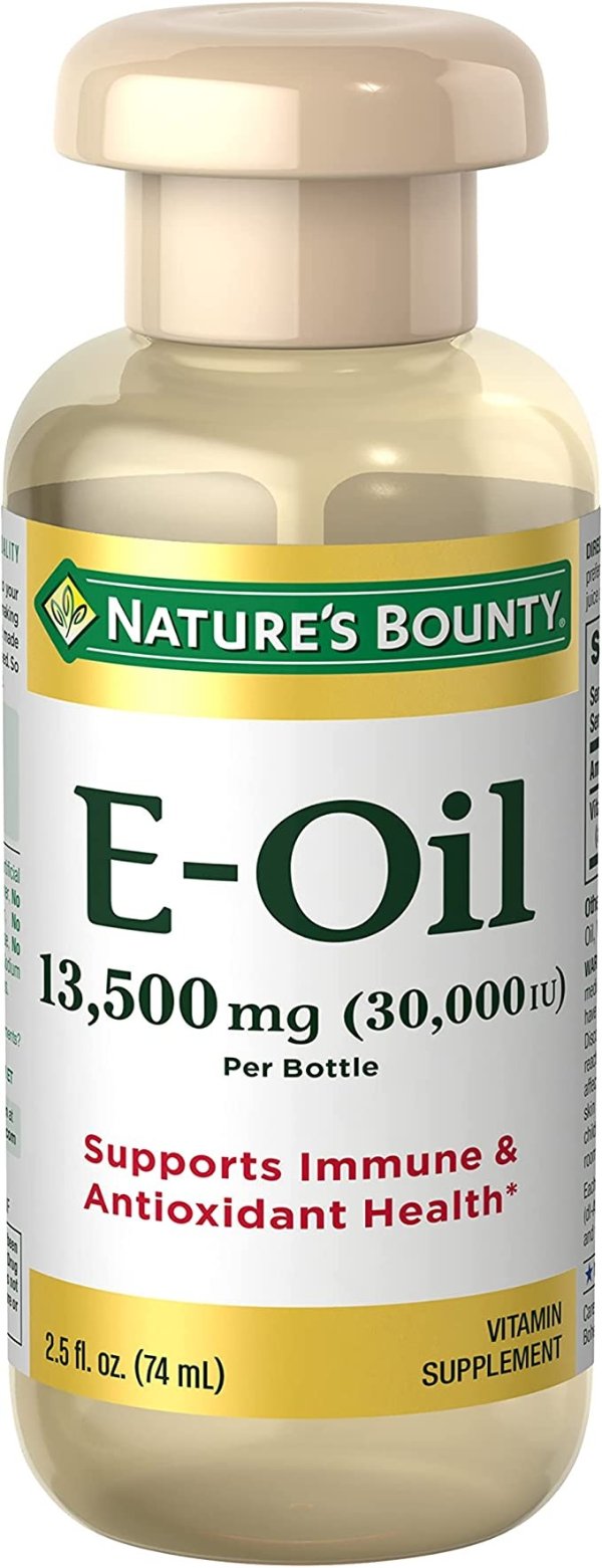 Vitamin E Oil by Nature's Bounty, Supports Immune Health & Antioxidant Health, 30,000IU Vitamin E, Topical or Oral oil, 2.5 Fl Oz