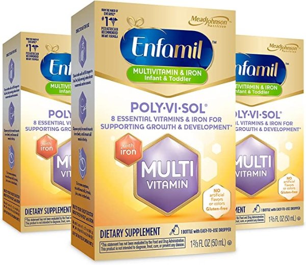 婴儿综合维生素 Poly-Vi-Sol 滴剂 50 mL *3