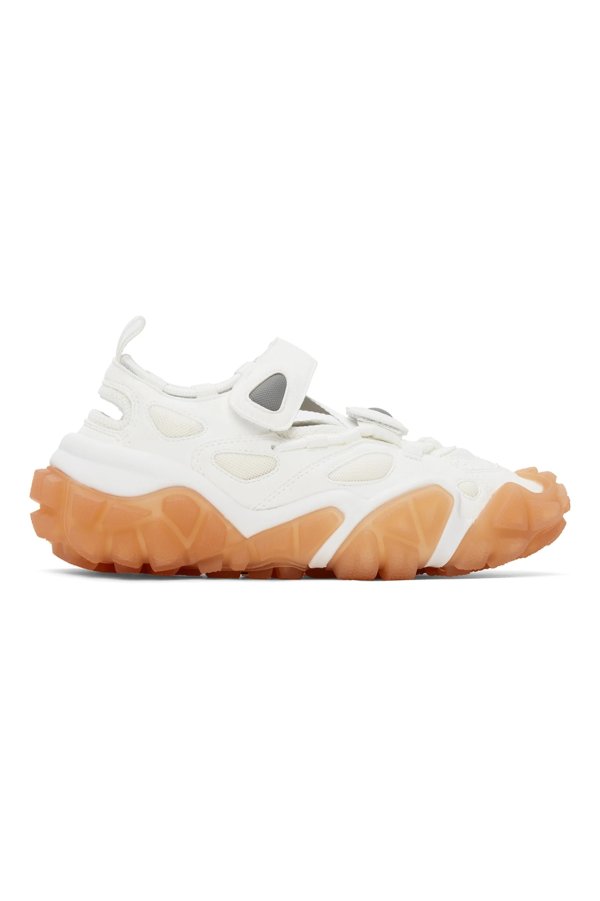 SSENSE Exclusive White & Pink Velcro Sneakers