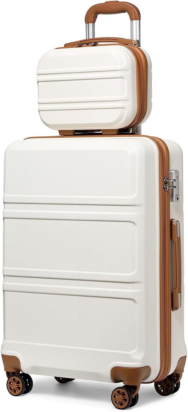 奶油白行李箱2件套