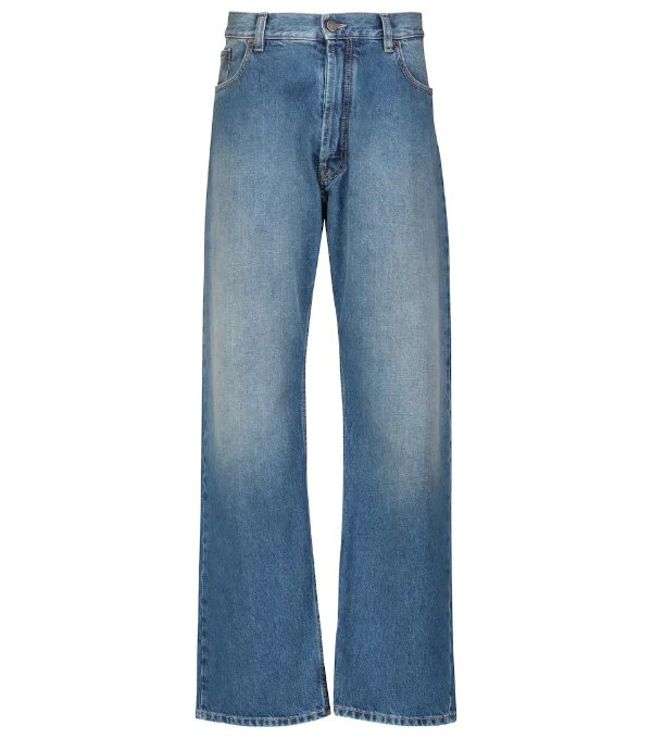 Mid-rise wide-leg jeans