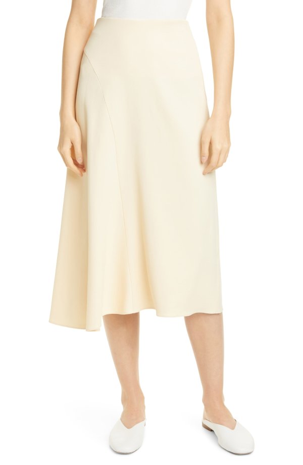 Asymmetrical Seam Midi Skirt