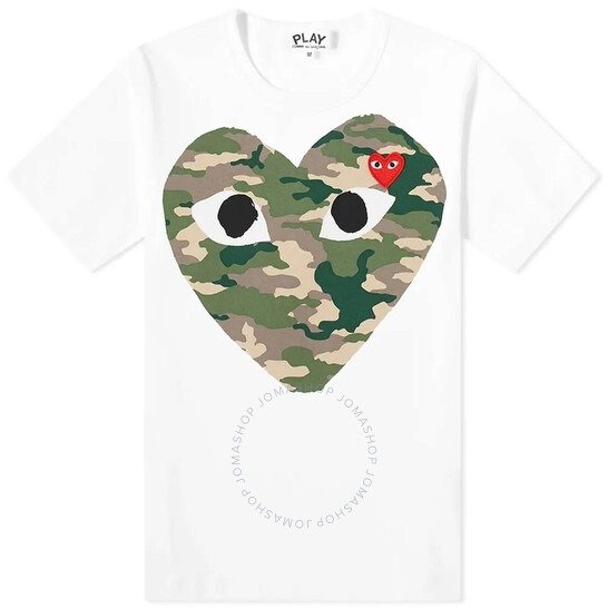Play Ladies White Camouflage Heart T-shirt