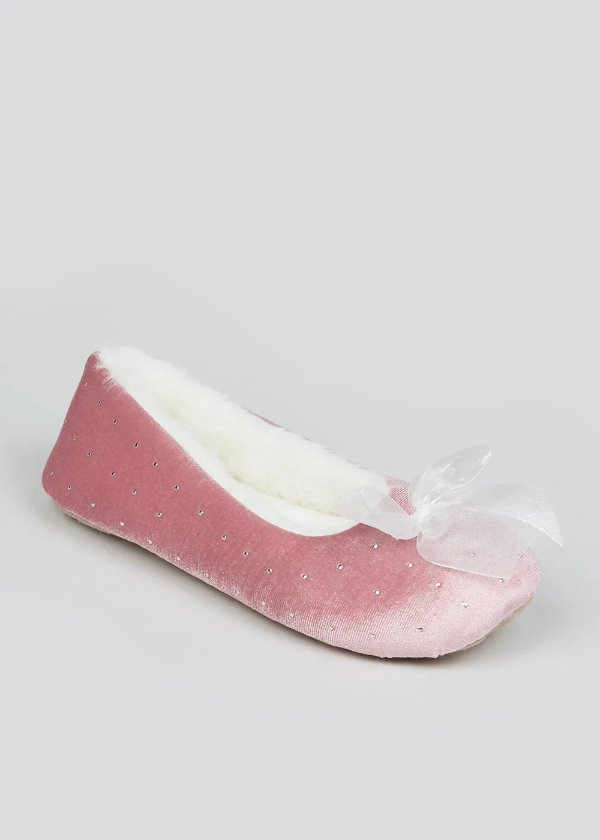粉色芭蕾拖鞋