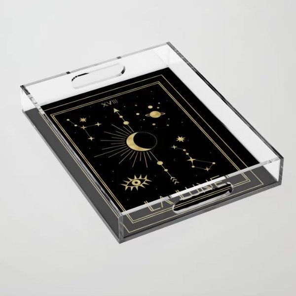 The Moon or La Lune Gold Edition Acrylic Tray by cafelab