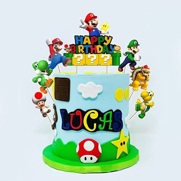 Nintendo Super Mario Bros Birthday Party Cake Candles 4 CT by