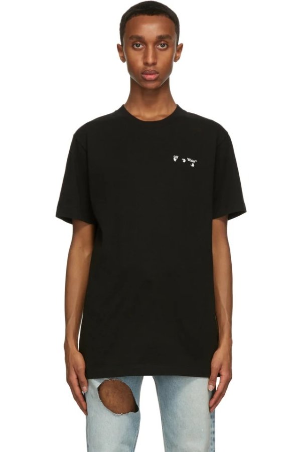 Black Chest Embroidered Logo T-Shirt