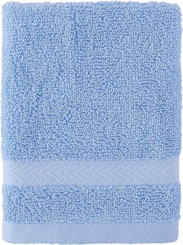 Modern American Solid Wash Cloth, 13 X 13 Inches, 100% Cotton 574 GSM (Mist Blue)