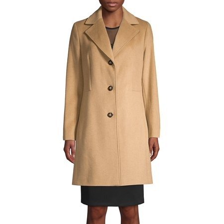 3-Button Wool-Blend Coat
