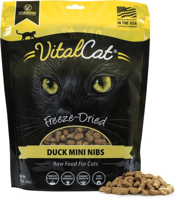 Duck Mini Nibs Freeze-Dried Cat Food, 12-oz bag - Chewy.com