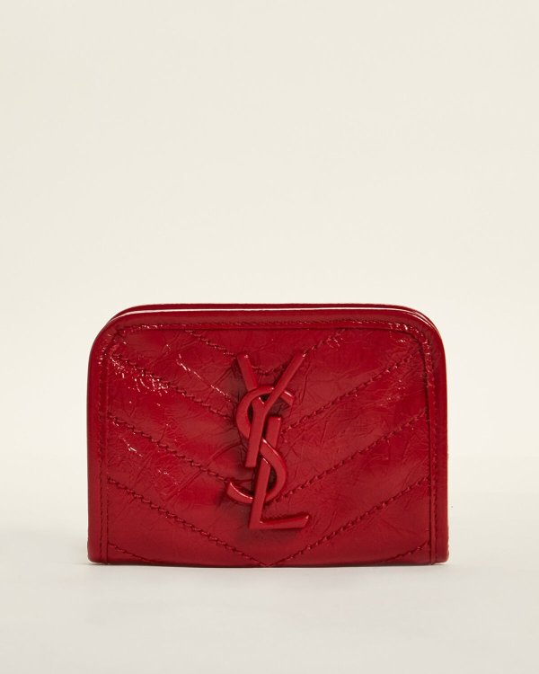 Eros Red Niki Snap Leather Wallet