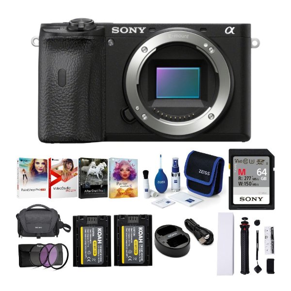 Sony Alpha a6600 APS-C Mirrorless Digital Camera with with 18-135mm Lens, Soft Carry Case and Accessories Bundle