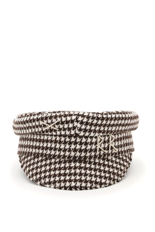 baker boy houndstooth hat rb embroidery