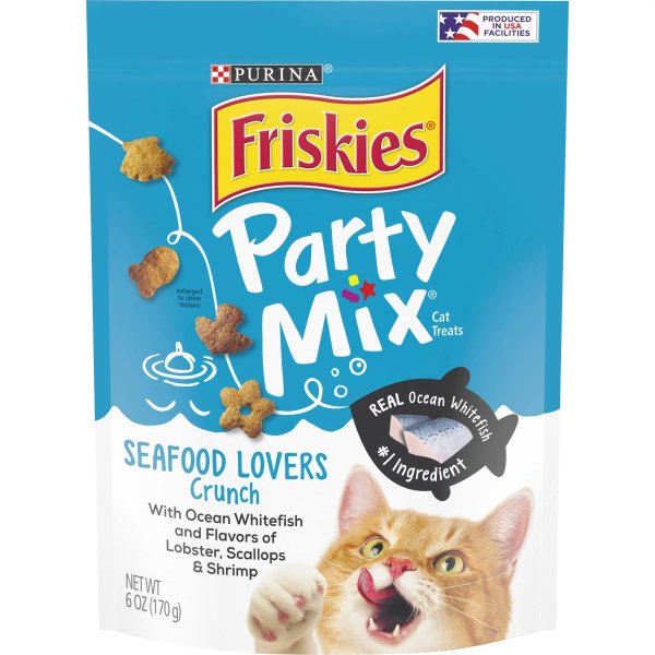Purina Friskies Cat Treats, Party Mix Seafood Lovers Crunch