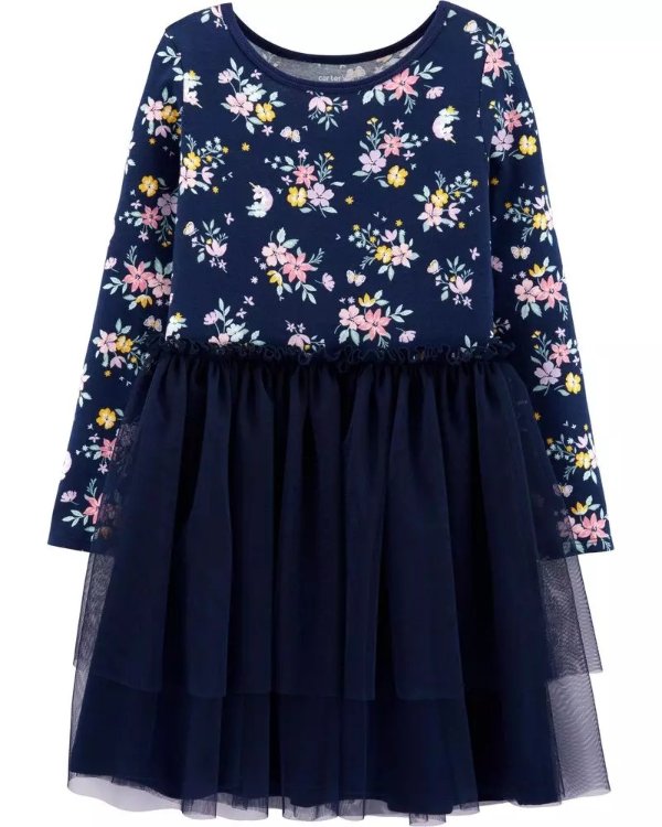 Floral Tutu Jersey Dress