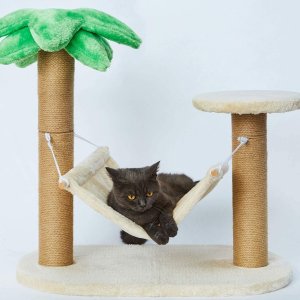 LUCKITTY Small Cat Scratching Posts Kitty Coconut Palm Tree-Cat Scratch Post for Cats and Kittens
