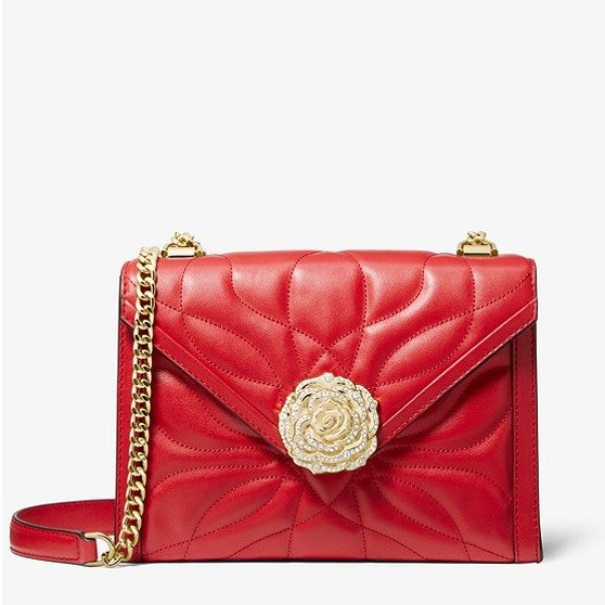 Whitney Large Petal Quilted Leather Convertible Shoulder Bag