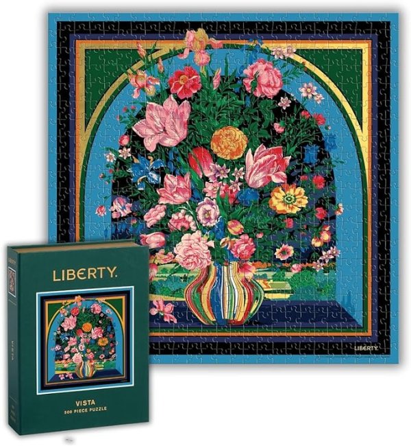 Liberty Vista – 500 Piece Book Puzzle with Iconic Botanical Liberty Heirloom Print Artwork Packaged in Magnetic Keepsake Book Sized Box