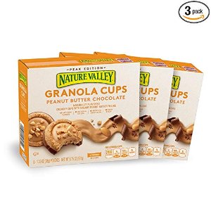 Nature Valley Peak Edition Granola Cups Peanut Butter 1.35 Ounce 5 Count Pack of 3