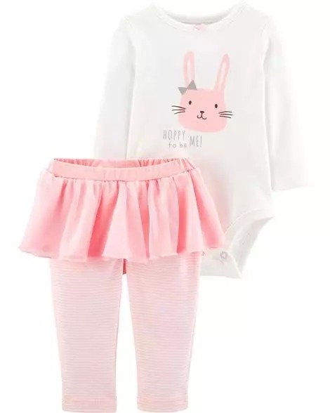 2-Piece Bunny Bodysuit & Tutu Pant Set