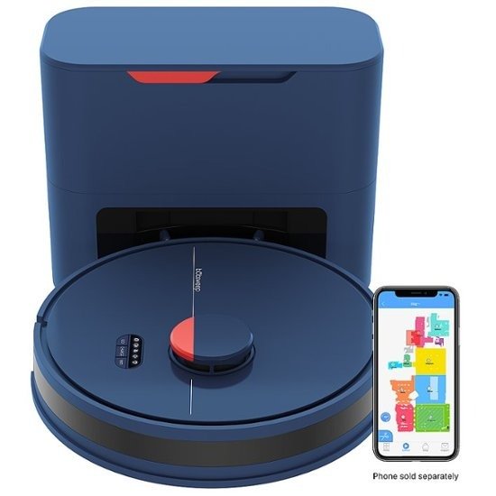 - Dustin Wi-Fi Connected Self-Emptying Robot Vacuum and Mop - Navy