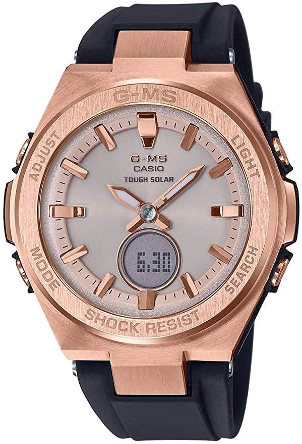 Ladies' Casio Baby-G G-MS Black and Rose-Tone Watch MSGS200G-1A