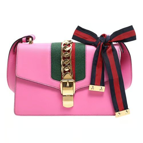Sylvie leather handbag Gucci Pink in Leather - 29724789