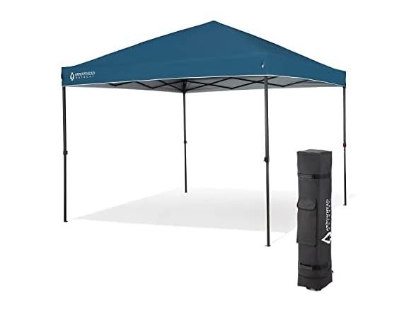 10'x10' (v2.0) Pop-Up Canopy & Instant Shelter, Easy One Person Setup, Adjustable Height, Wheeled Carry Bag, Guide Ropes & Stakes Included