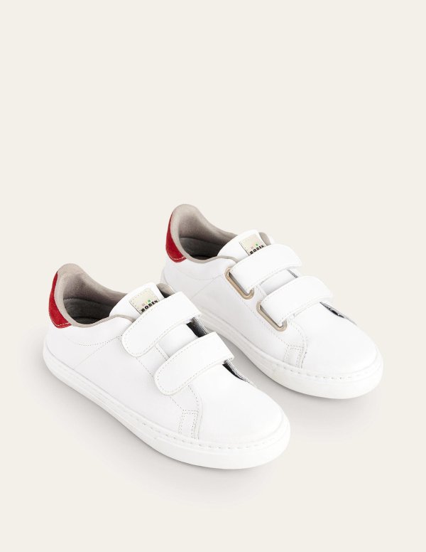 Leather Double Strap Low TopWhite