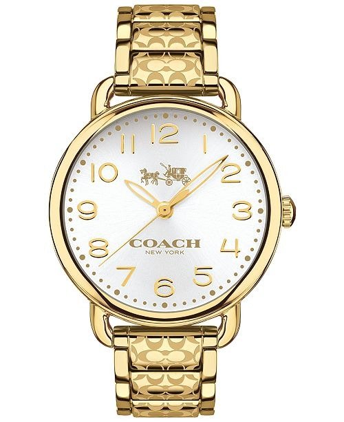 WOMEN'S DELANCEY GOLD-TONE ION-PLATED STAINLESS STEEL BRACELET WATCH 36MM 14502496
