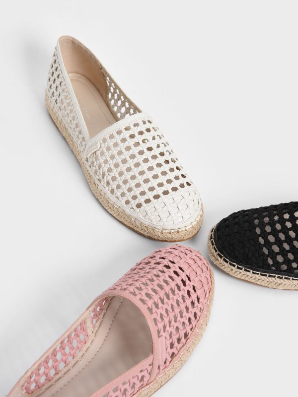 Chalk Woven Espadrilles | CHARLES &amp; KEITH