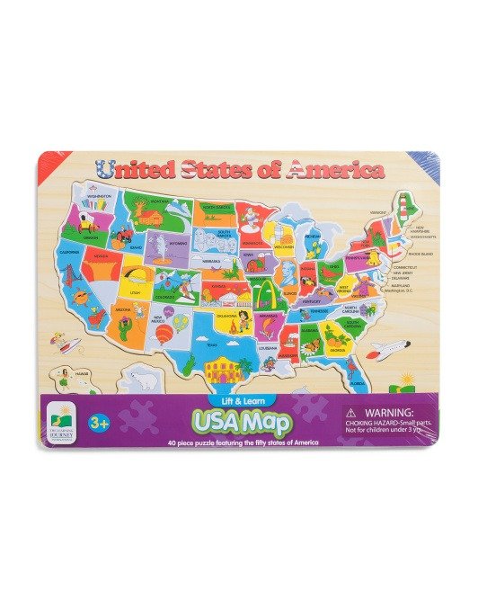 Lift And Learn Usa Map Puzzle
