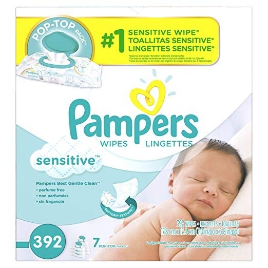 Sensitive Water Baby Wipes 7X Pop-Top Packs, 392 Count