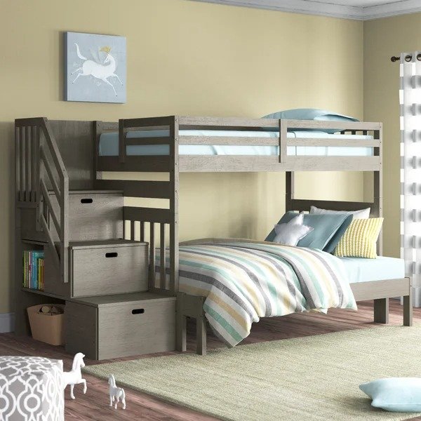 Ahmia Twin Over Full Solid Wood Standard Bunk Bed by Lark Manor™