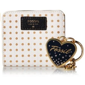 Fossil Sydney Bifold Wallet and Heart Key Fob