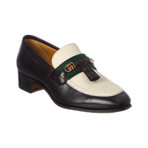 GucciWeb Interlocking G Leather Loafer